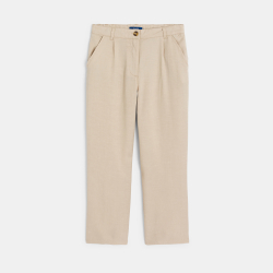 بنطلون بدلة بقصّات، اللون البيج للبنات